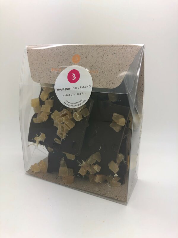 Eclats gingembre confit et chocolat noir
