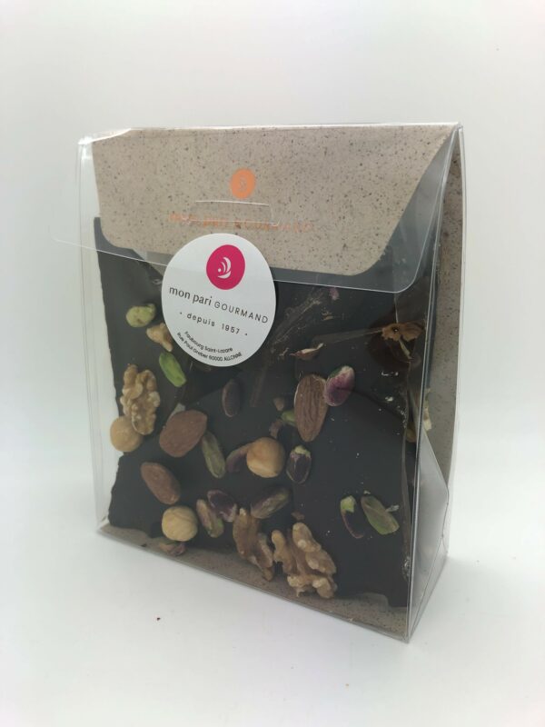 Eclats fruits secs et chocolat noir