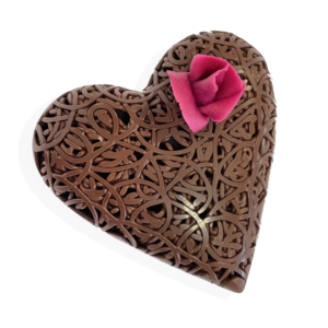 Coffret Coeur dentelle garni 300g Lait