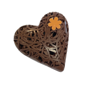 Coffret Coeur dentelle garni 100g Lait