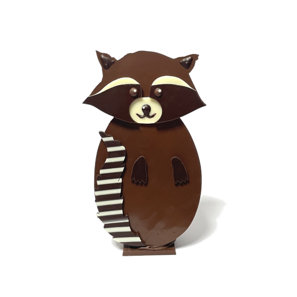 Moulage raton laveur en chocolat