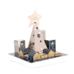 Calendrier de l'avent - Capitale de Noël dorée, garni de confiseries