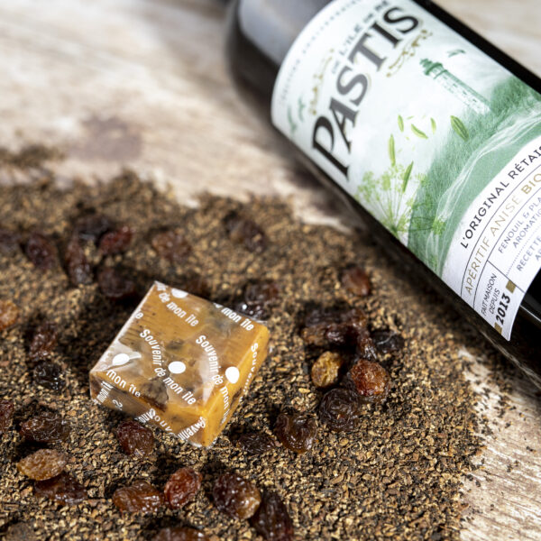 Pavé souvenir de mon île (raisins au pastis de l'Ile de Ré, poivre de Maceron)